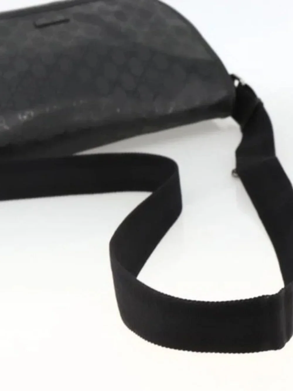 GUCCI GG Implementation Shoulder Bag PVC Black Silver 201732 Auth ka3564